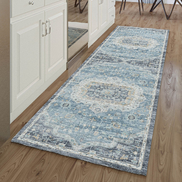 Dalyn Tuscany TU4 Blue Rug shown in a room
