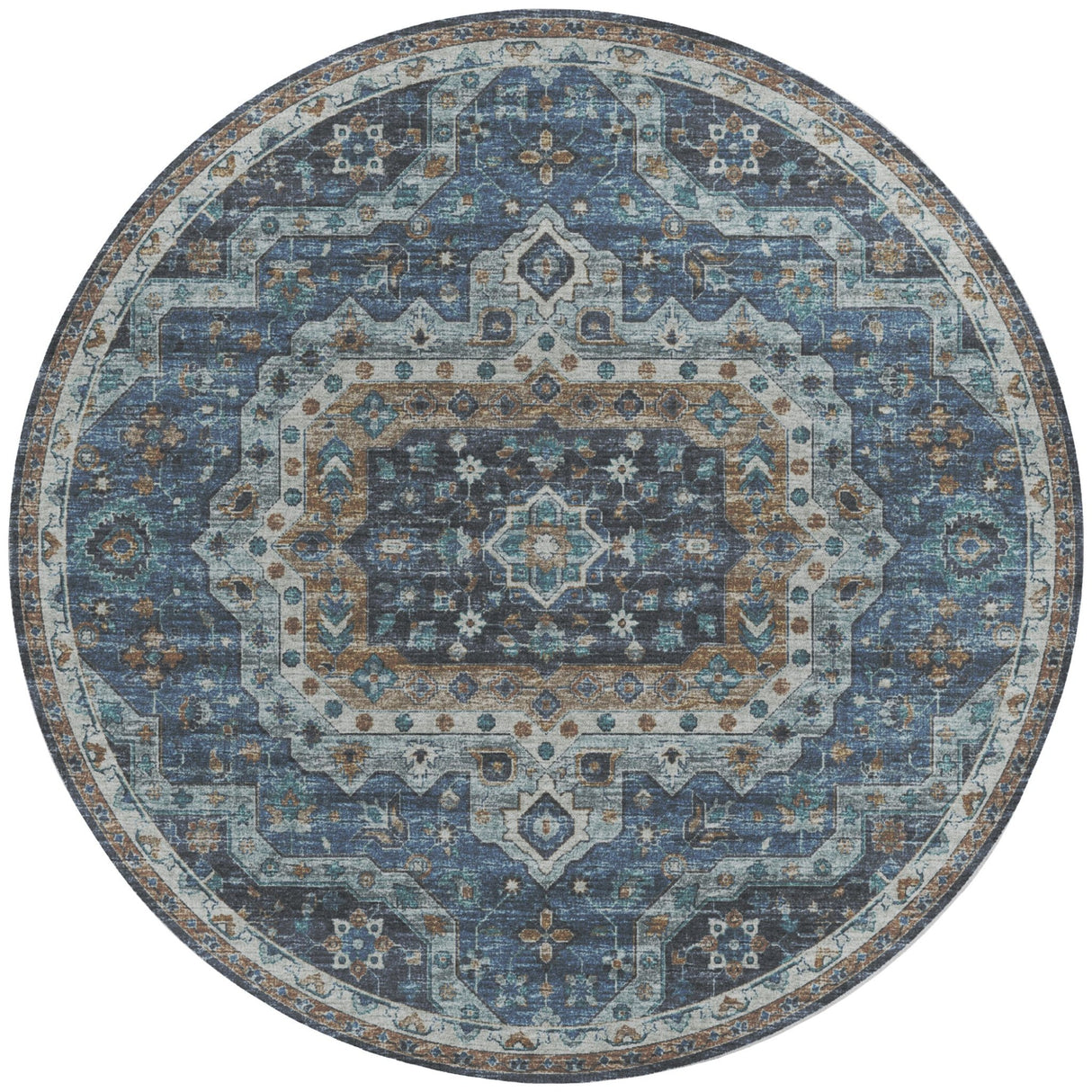 Dalyn Tuscany TU4 Blue Rug round rug