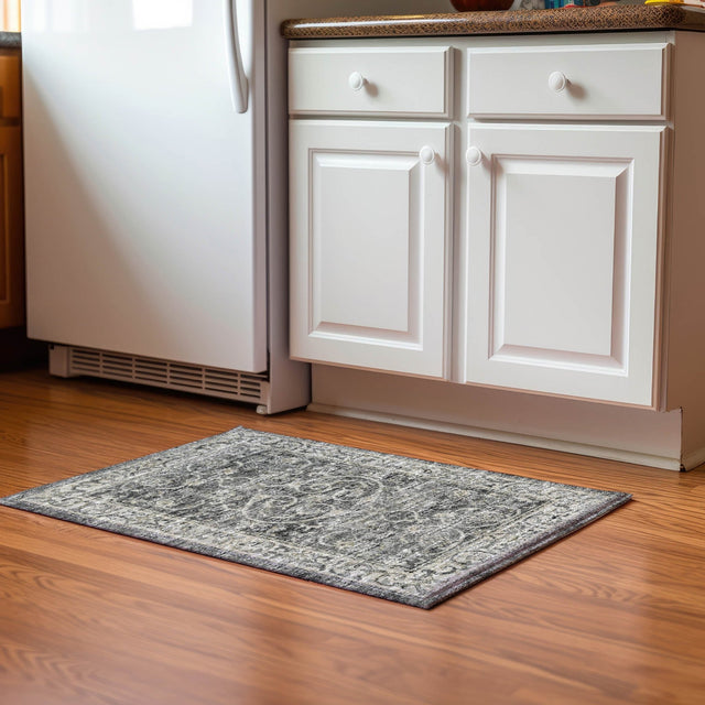 Dalyn Tuscany TU6 Charcoal Rug shown in a room