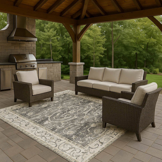 Dalyn Tuscany TU6 Charcoal Rug outdoor lifestyle image