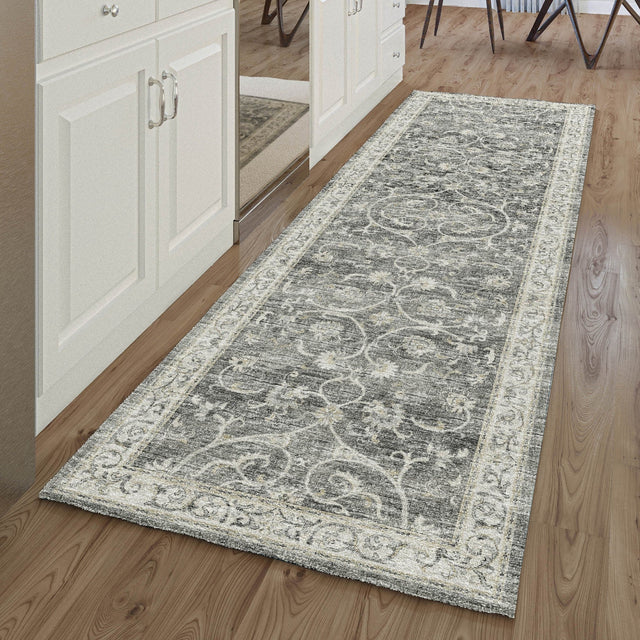Dalyn Tuscany TU6 Charcoal Rug shown in a room