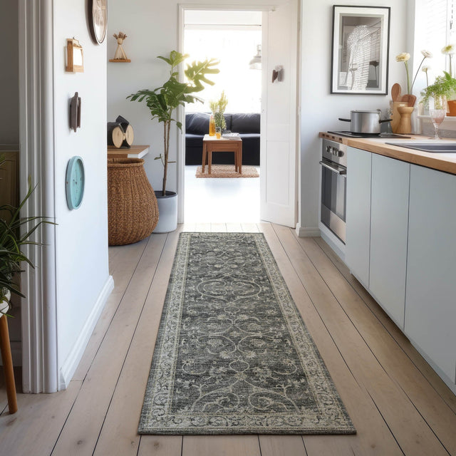 Dalyn Tuscany TU6 Charcoal Rug shown in a room