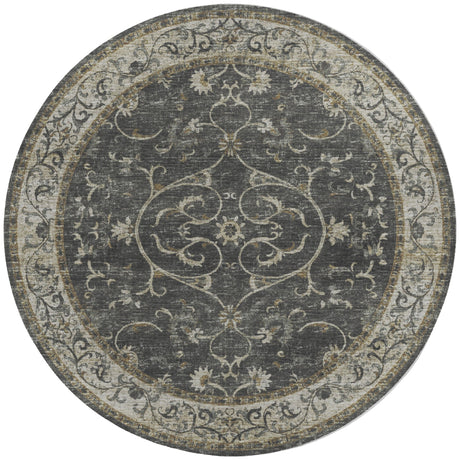 Dalyn Tuscany TU6 Charcoal Rug round rug