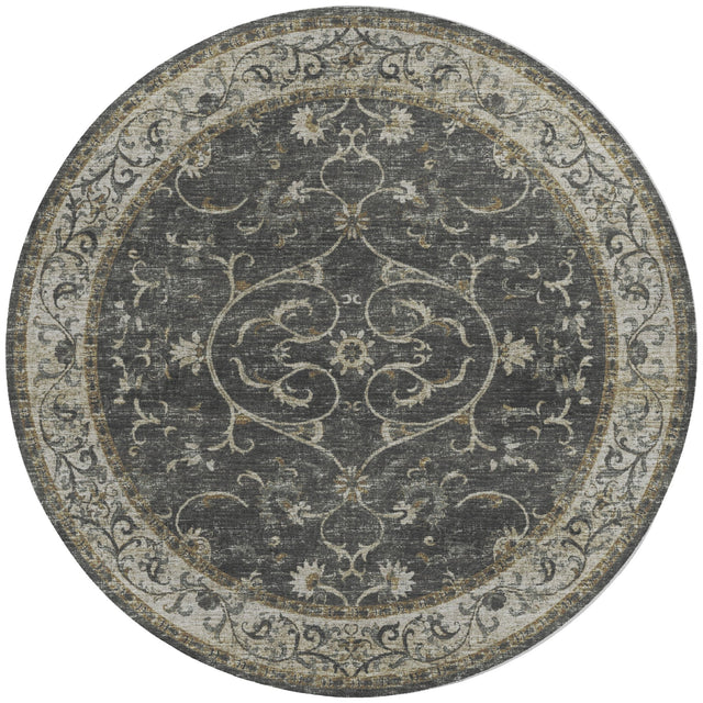 Dalyn Tuscany TU6 Charcoal Rug round rug
