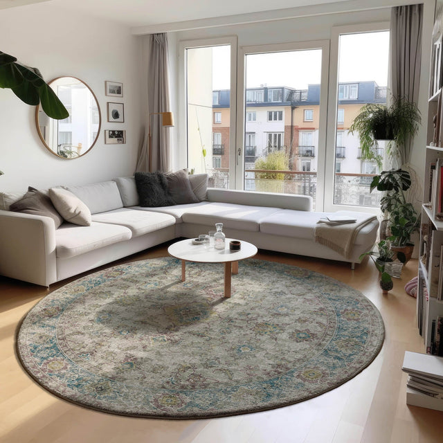 Dalyn Tuscany TU7 Linen Rug shown in a room