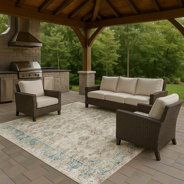 Dalyn Tuscany TU7 Linen Rug outdoor lifestyle image