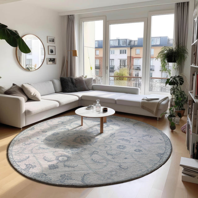 Dalyn Tuscany TU8 Denim Rug shown in a room