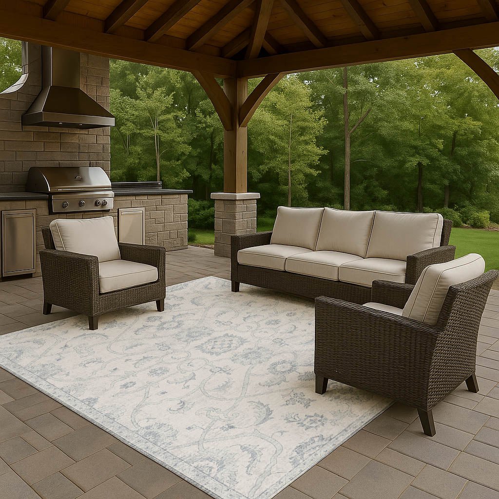 Dalyn Tuscany TU8 Denim Rug outdoor lifestyle image