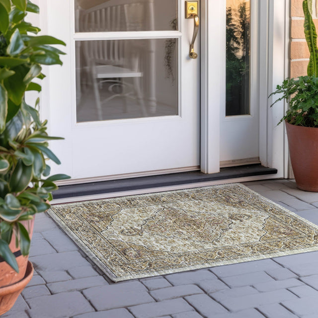 Dalyn Tuscany TU9 Gold Rug outdoor lifestyle image