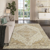 Dalyn Tuscany TU9 Gold Rug shown in a room