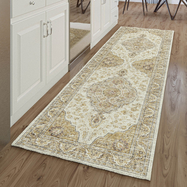 Dalyn Tuscany TU9 Gold Rug shown in a room
