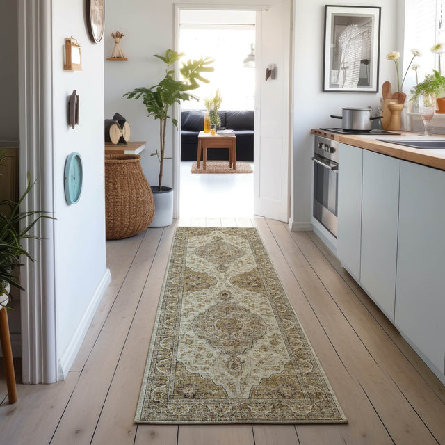 Dalyn Tuscany TU9 Gold Rug shown in a room