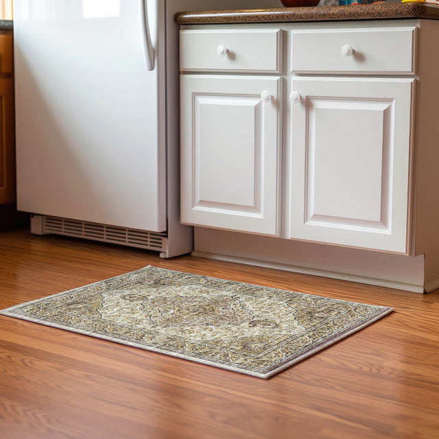 Dalyn Tuscany TU9 Gold Rug shown in a room