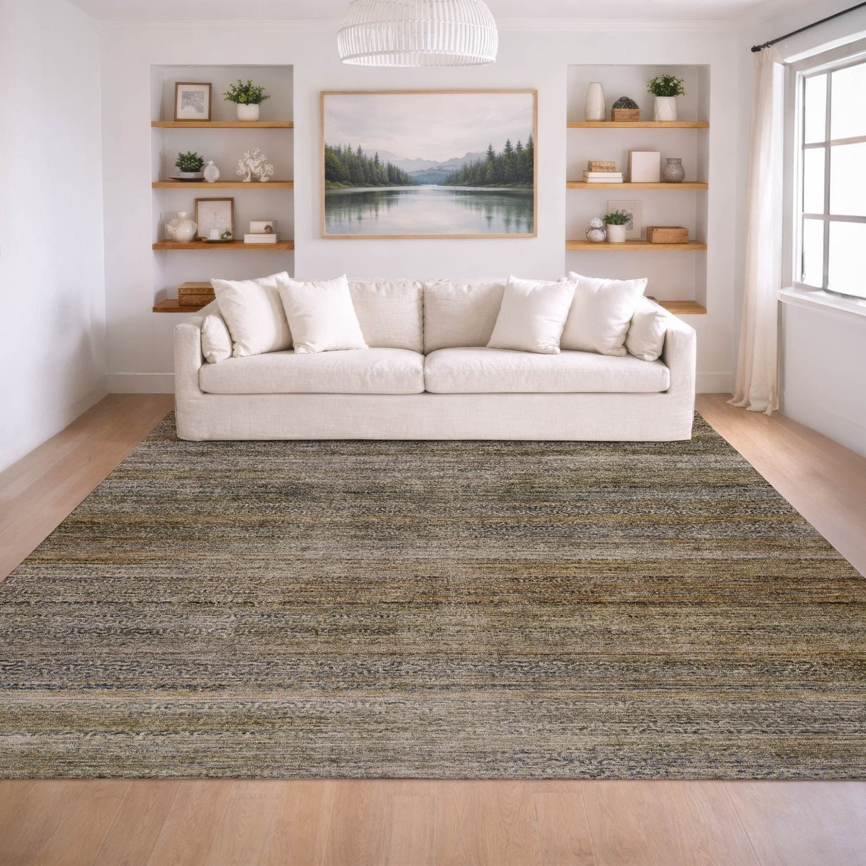 Dalyn Vico VC1 Taupe Rug shown in a room
