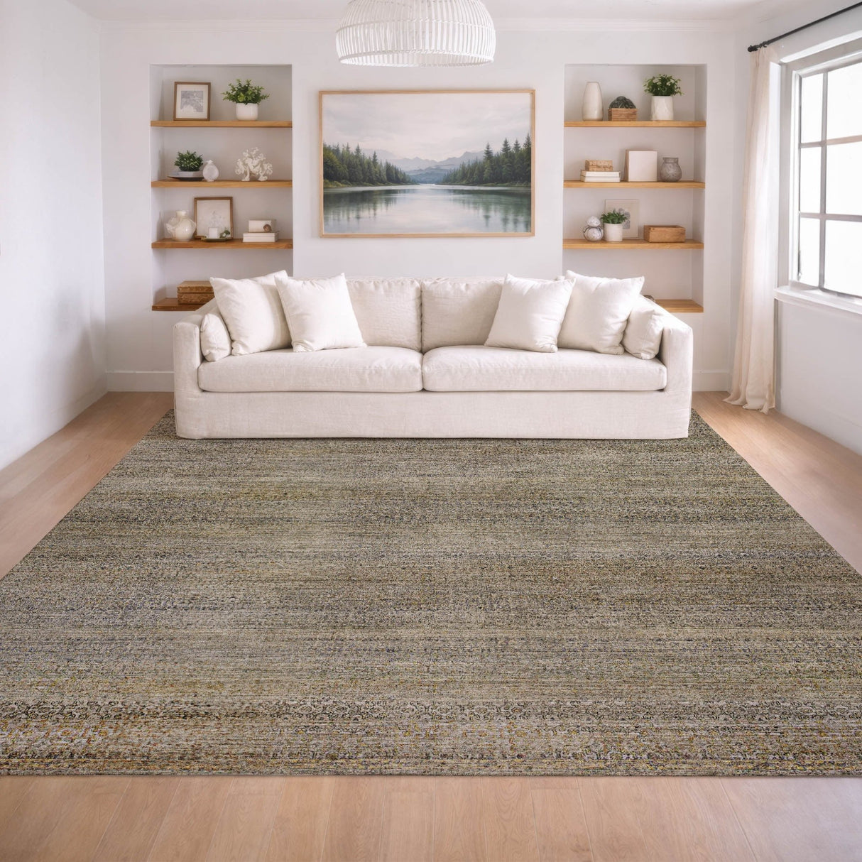 Dalyn Vico VC2 Taupe Rug shown in a room