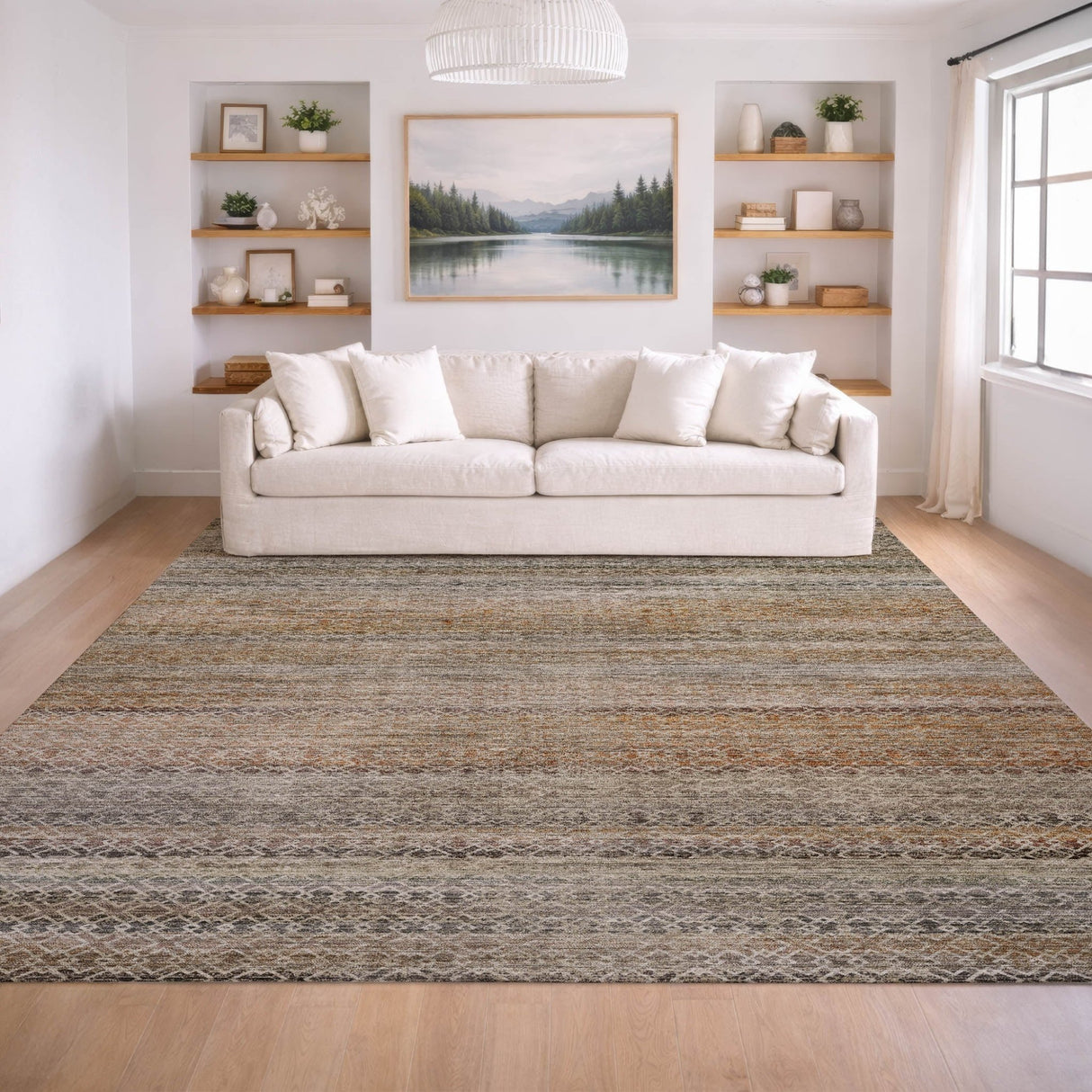 Dalyn Vico VC4 Khaki Rug shown in a room