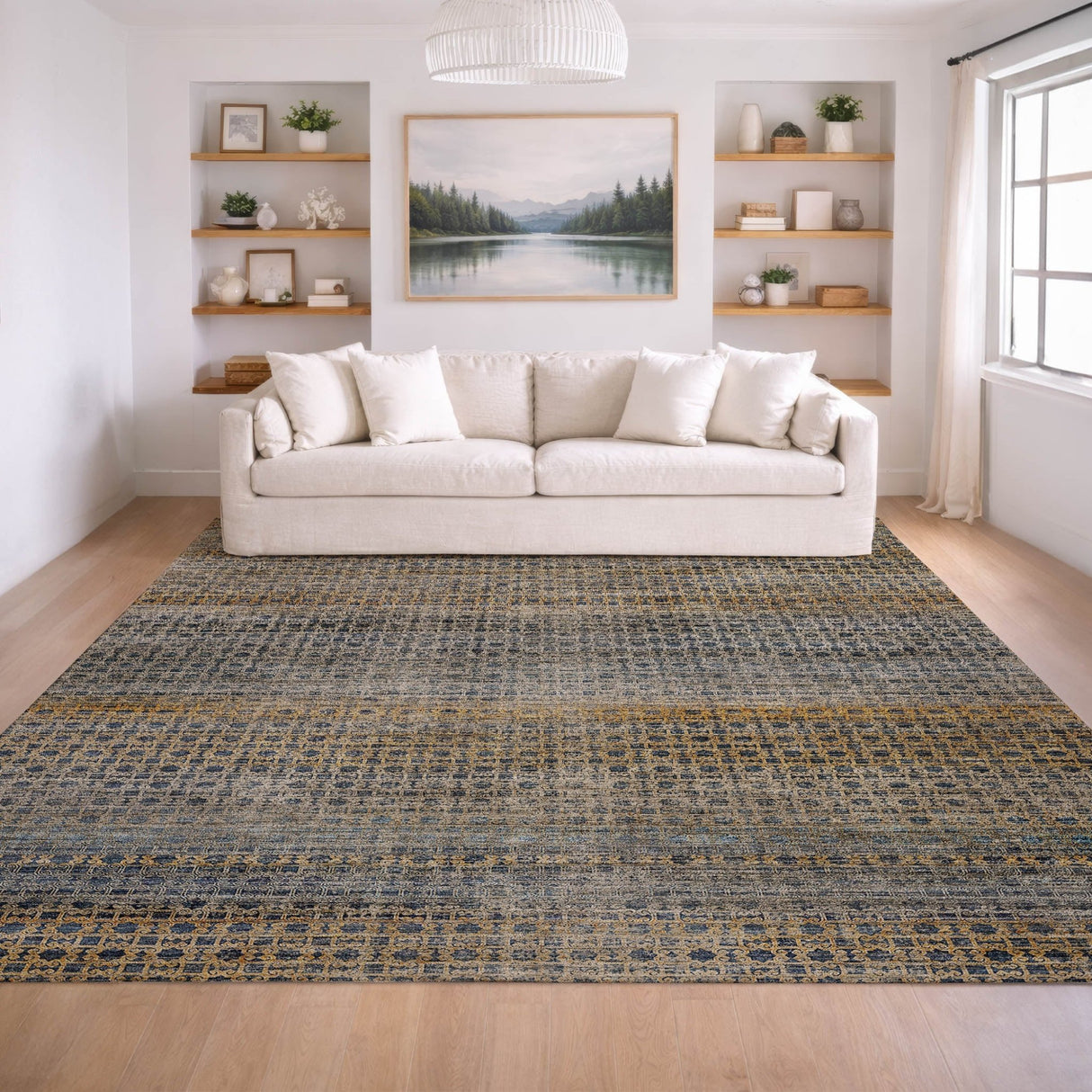 Dalyn Vico VC5 Navy Rug shown in a room