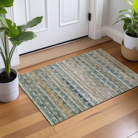 Dalyn Vico VC6 Teal Rug shown in a room