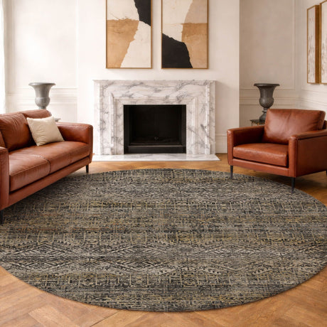 Dalyn Vico VC8 Black Rug shown in a room