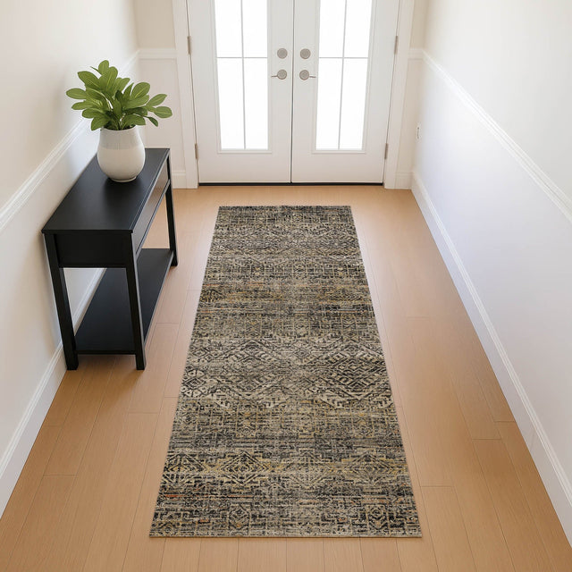 Dalyn Vico VC8 Black Rug shown in a room