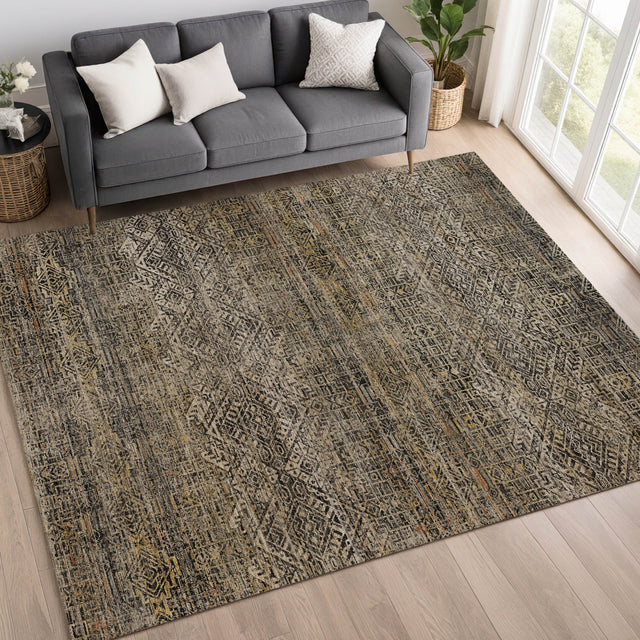 Dalyn Vico VC8 Black Rug shown in a room