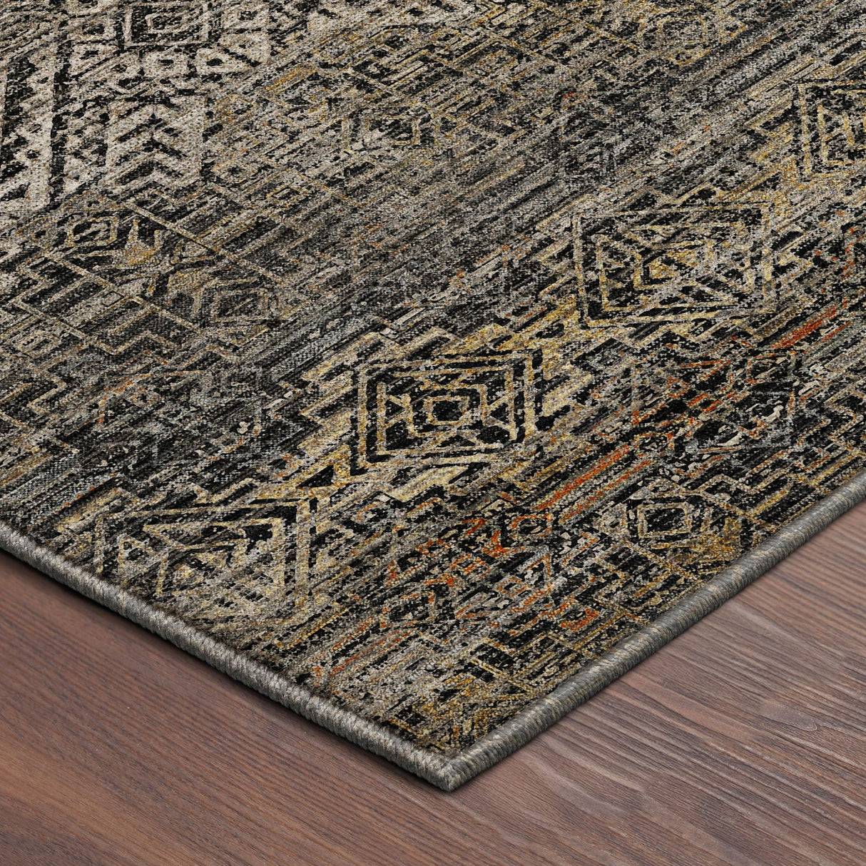 Dalyn Vico VC8 Black Rug corner detail