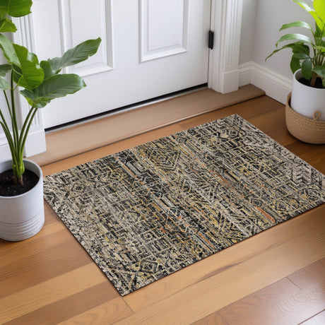 Dalyn Vico VC8 Black Rug shown in a room