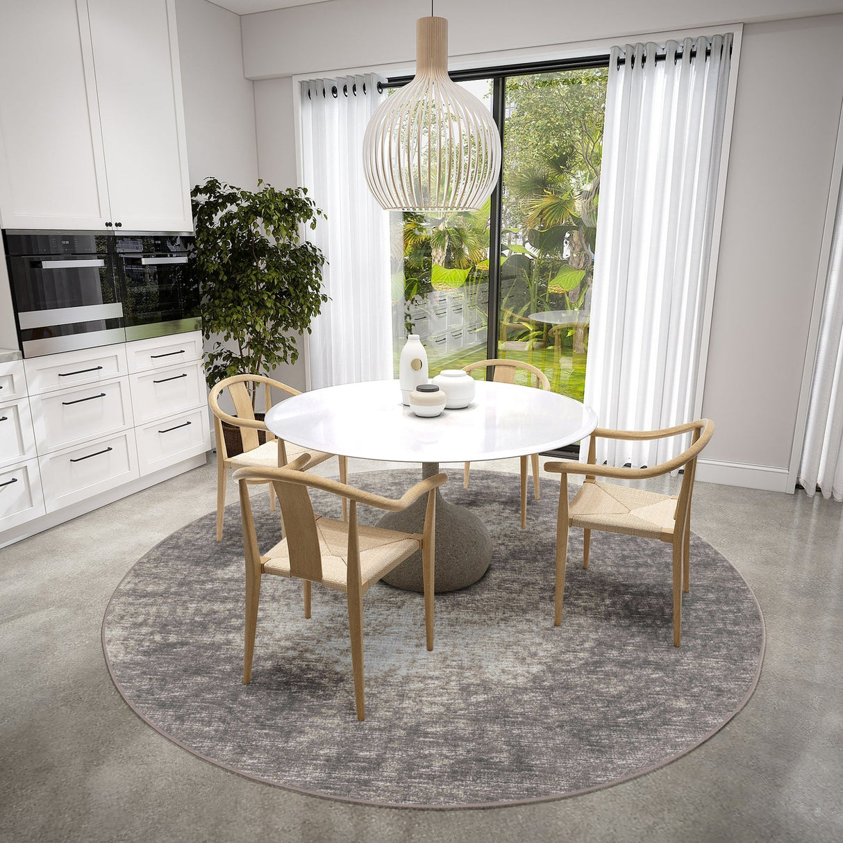 Dalyn Winslow WL1 Taupe Rug shown in a room
