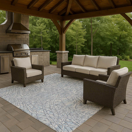 Dalyn Winslow WL2 Indigo Rug outdoor lifestyle image