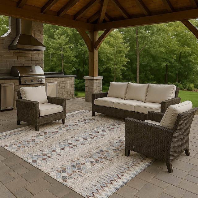 Dalyn Winslow WL5 Taupe Rug outdoor lifestyle image