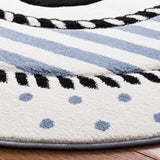 Safavieh Carousel Kids 100 5'-3" x 5'-3" Rug in Ivory / Navy