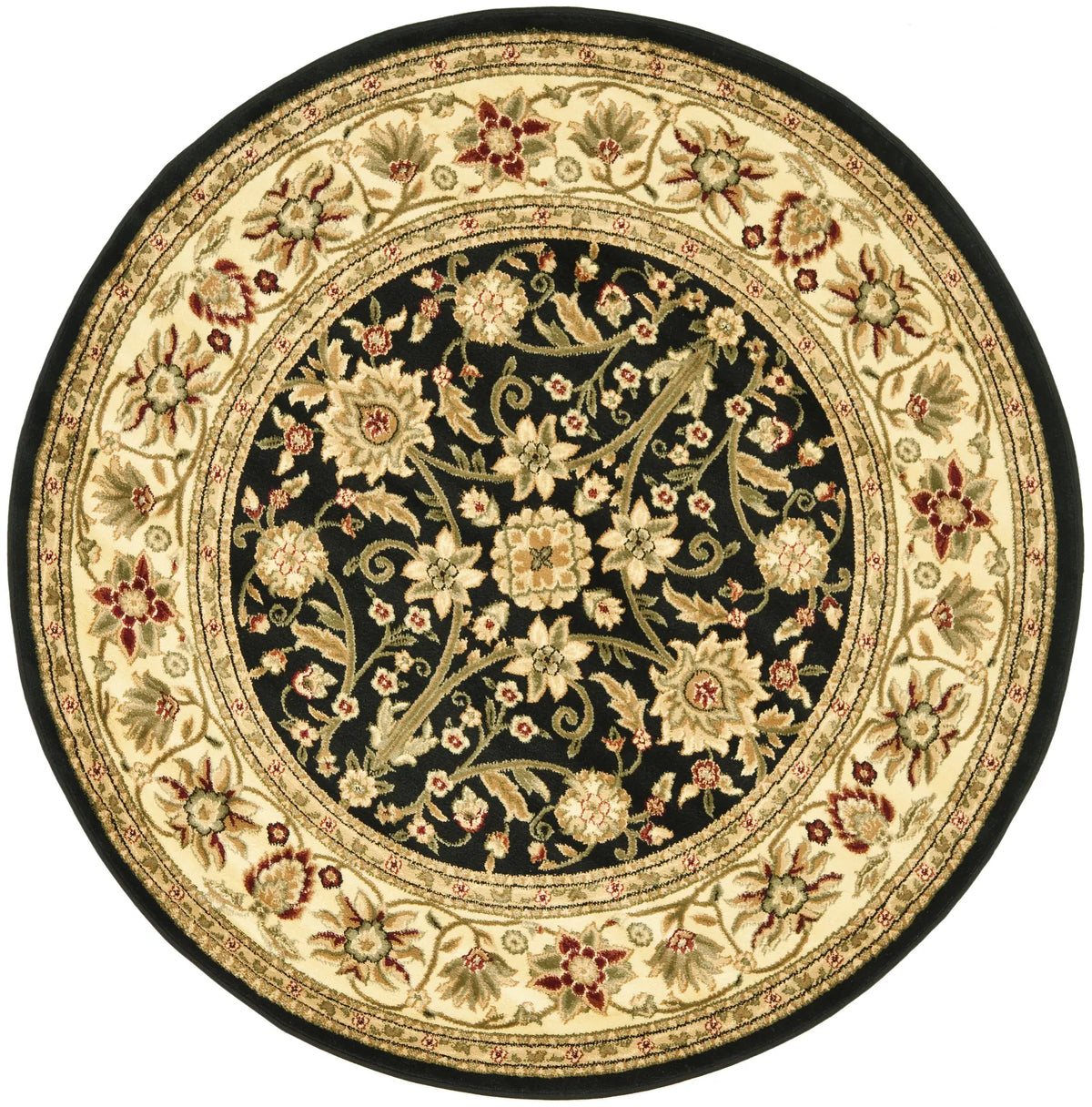 Safavieh Lyndhurst 5'-3" x 5'-3" Rug in Black / Ivory