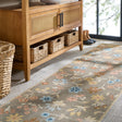 Safavieh Martha Stewart Washable 2'-6" x 8'-0" Rug in Dark Beige / Light Blue