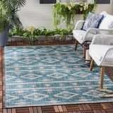 Safavieh Courtyard 4'-0" x 5'-7" Rug in Teal / Grey
