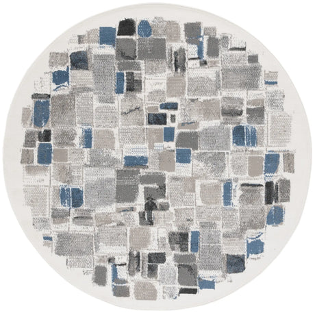 Safavieh Pyramid 6'-7" x 6'-7" Rug in Ivory / Grey Navy