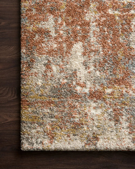 Loloi Landscape Lan-03 Rust Rugs - corner on wood