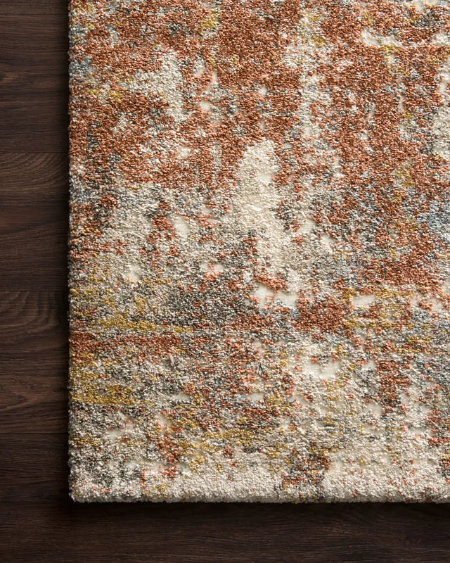Loloi Landscape Lan-03 Rust Rugs - corner on wood