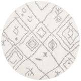 Safavieh Parma Shag 6'-7" x 6'-7" Rug in Cream / Grey
