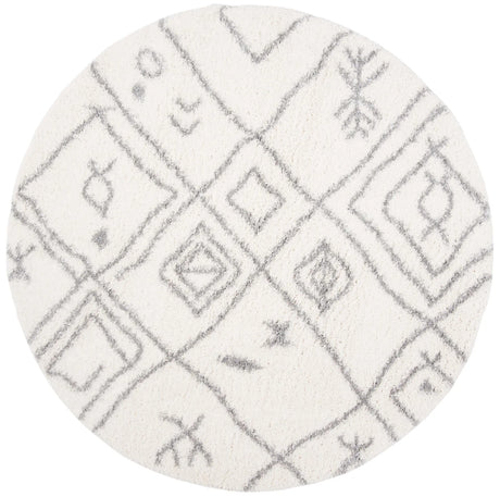 Safavieh Parma Shag 6'-7" x 6'-7" Rug in Cream / Grey