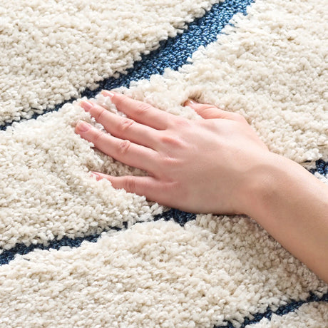 Safavieh Florida Shag 4'-0" x 6'-0" Rug in Cream / Blue