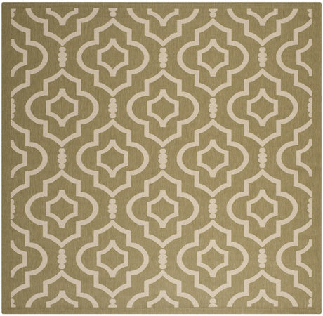 Safavieh Courtyard 7'-10" x 7'-10" Rug in Green / Beige