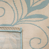 Safavieh Courtyard 4'-0" x 5'-7" Rug in Cream / Aqua