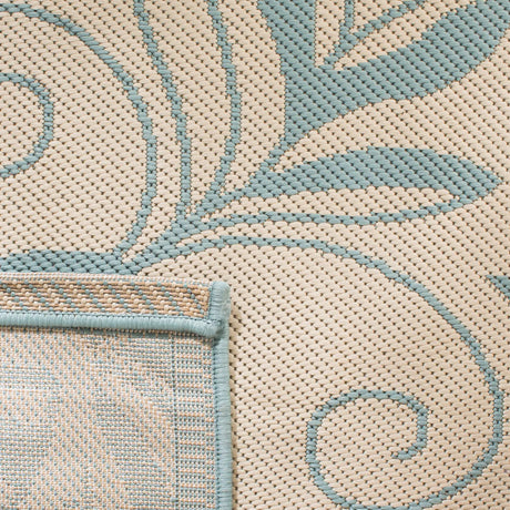 Safavieh Courtyard 4'-0" x 5'-7" Rug in Cream / Aqua