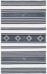 Safavieh Striped Kilim 4'-0" x 6'-0" Rug in Black / Ivory