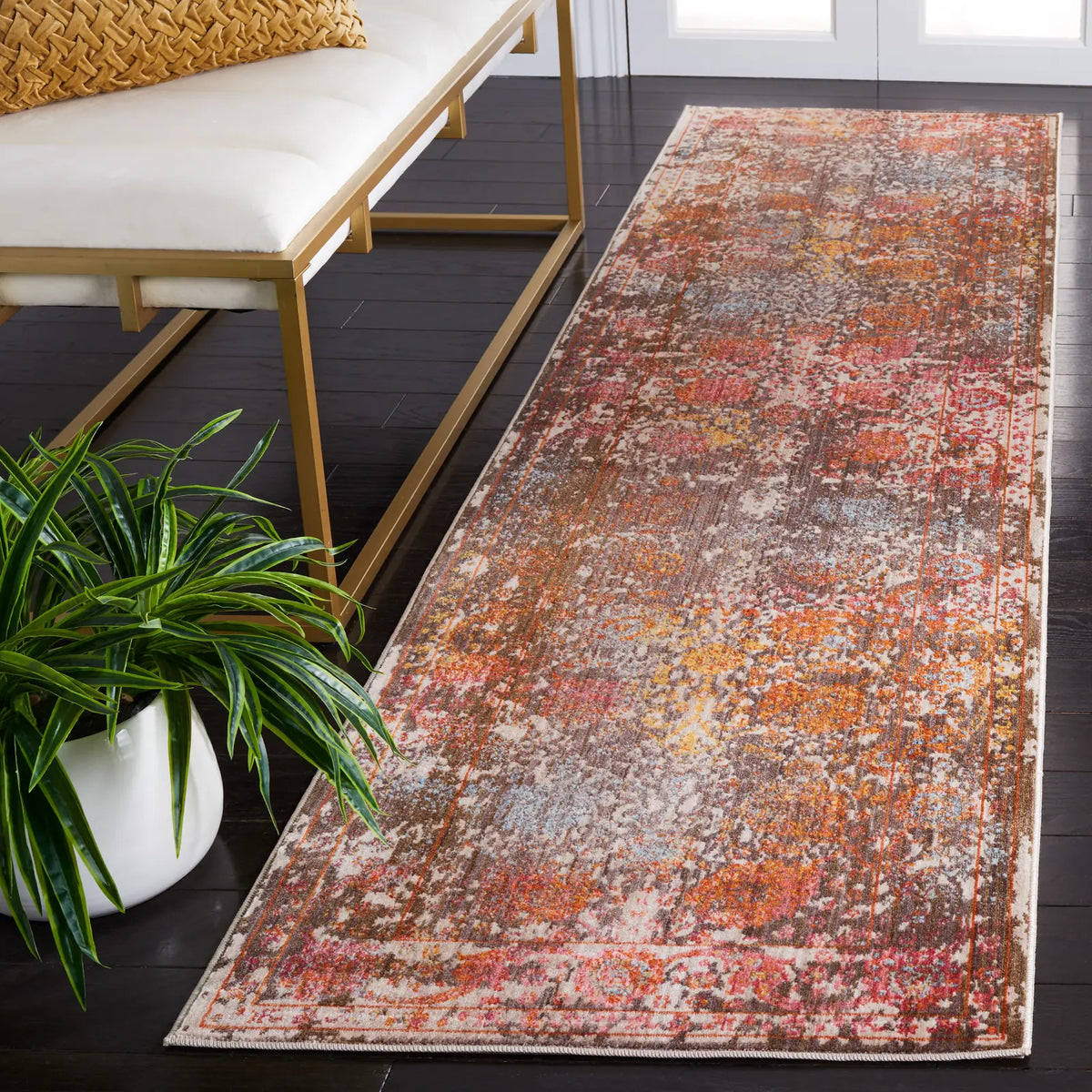 Safavieh Vintage Persian 2'-2" x 10'-0" Rug in Grey / Multi