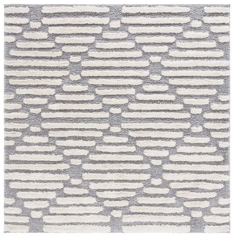 Safavieh Hi-Lo Shag 6'-7" x 6'-7" Rug in Grey / Beige
