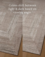 Loloi Lune LUN-01 Natural / Stone Rug - angled corner on wood