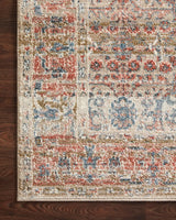 Loloi Saban Sab-05 Sand/Rust Rugs - corner on wood