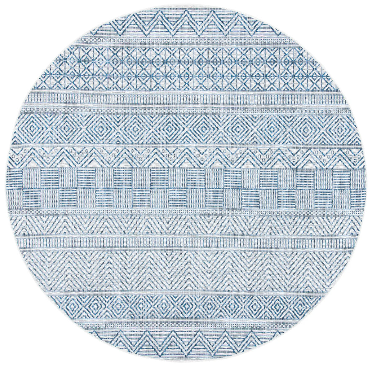 Safavieh Courtyard 5'-3" x 5'-3" Rug in Ivory / Navy