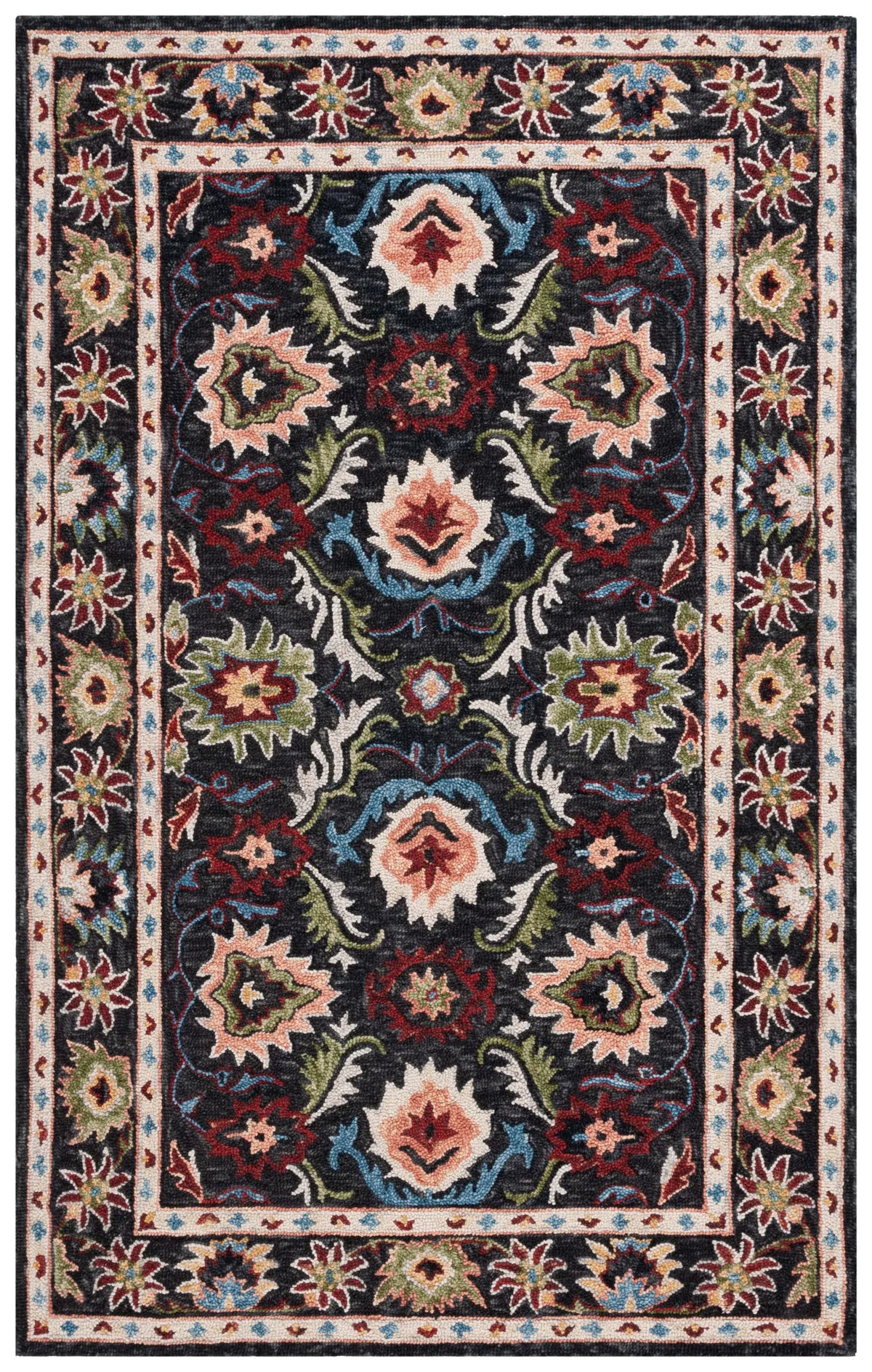 Safavieh Blossom 4'-0" x 6'-0" Rug in Black / Ivory